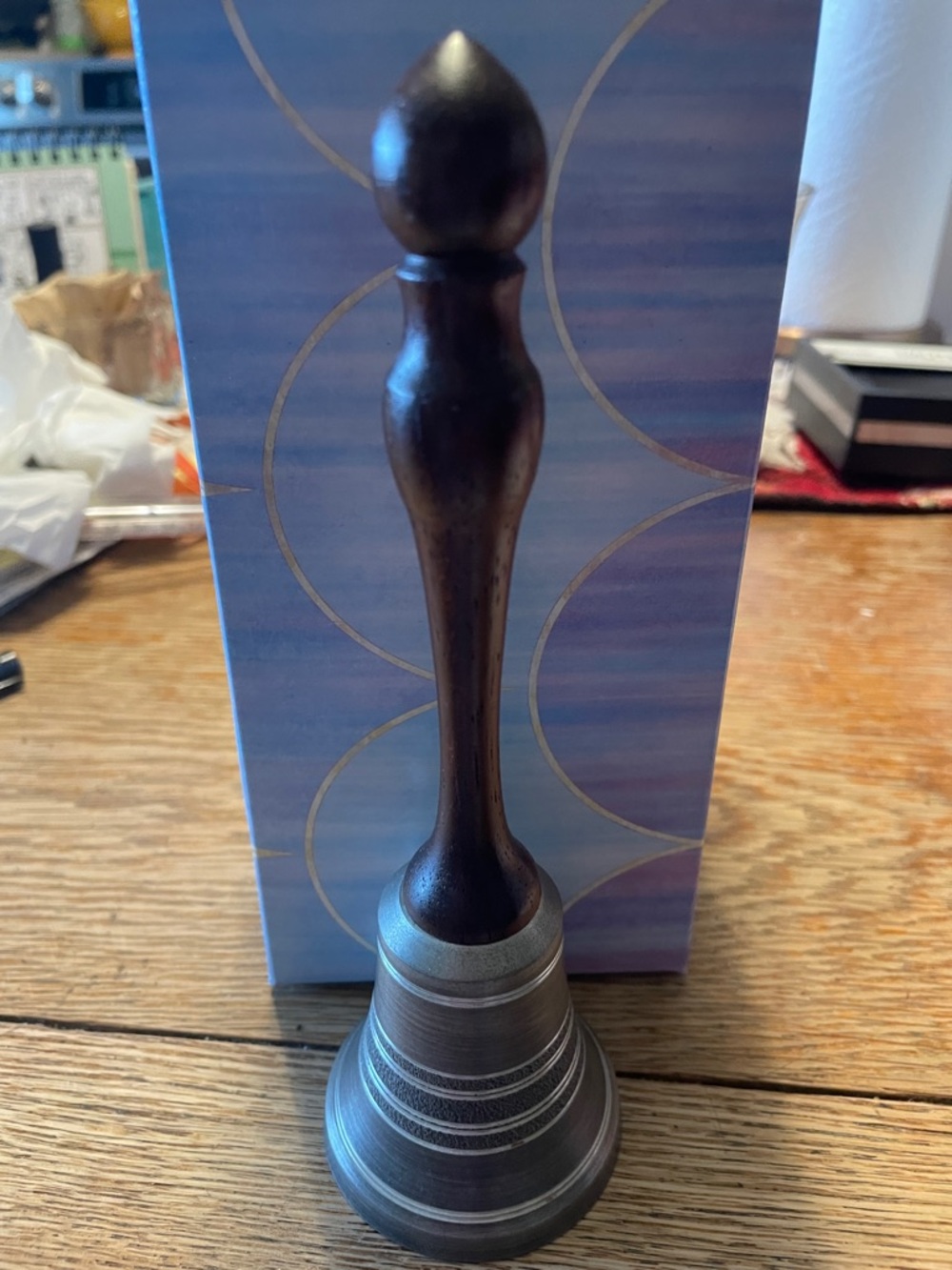 Collectible Pewter Bell w/Wooden Handle